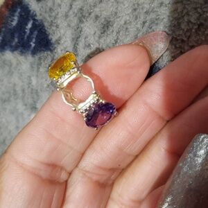 8X10 Semi Mount Solid Sterling Silver Ring W/ 2 Side CZ'S Size 7